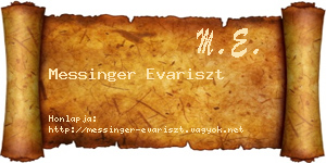 Messinger Evariszt névjegykártya